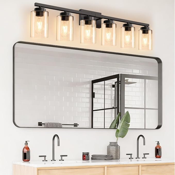 IZORRO Modern Bathroom Light Fixtures, 6 Light Black Vanity Lights, Bathroom - Image 8