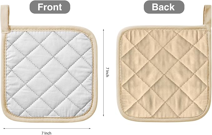 Kitchen Pot Holders Set Heat Resistant Pure Cotton Potholders Kit Trivets Large - Image 2