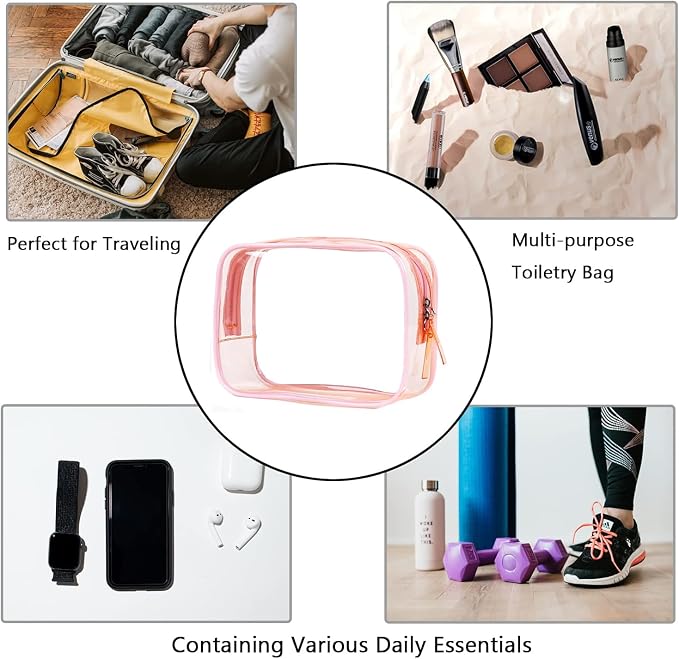 Buminee Clear Pouch Small, 6.6"x2.3"x4.7" Size TSA Approved Toiletry Bag - Image 5