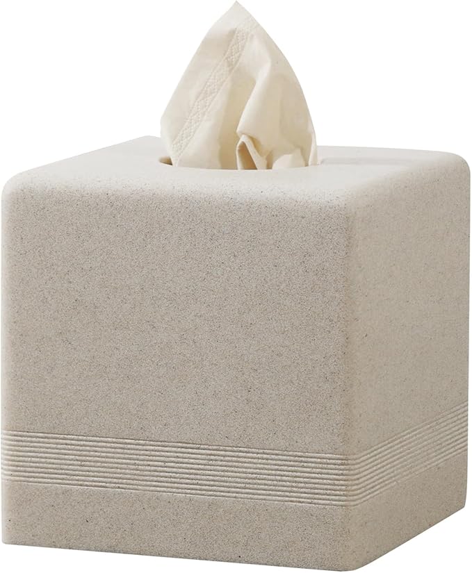 Tissue Box Cover Square, Resin Facial Tissue Holder Covers Cube Toilet Paper by Haocoott