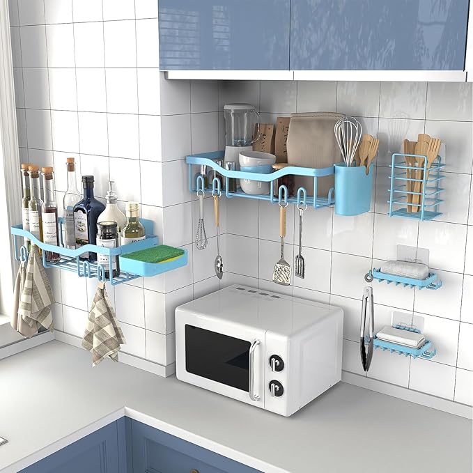 Shower Caddy Adhesive Shower Organizer 7-Pack, Rustproof Stainless Steel - Image 6