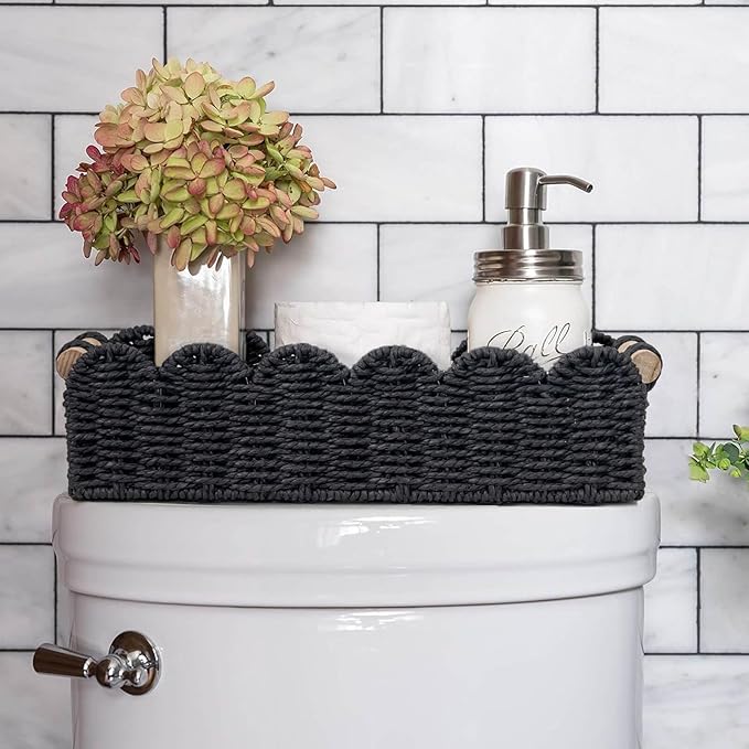 CubesLand Bathroom Basket Organizer, Toilet Tank Paper Storage Baskets 2-Pack - Image 2