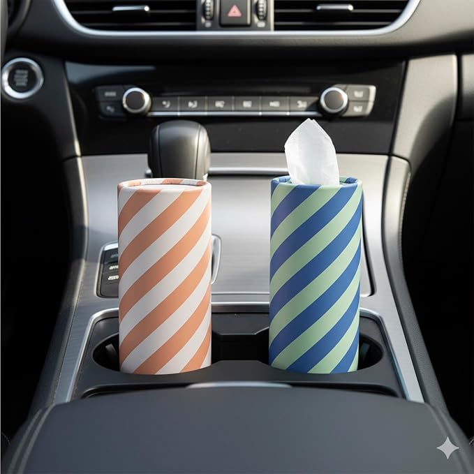 Car Tissues Cylinder, 50 Tissues per Canister, Facial Tissues - Image 2