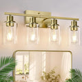 4 Light Bathroom Light Fixtures, Brass Vanity Lights by Indoibrightenyourbathroom