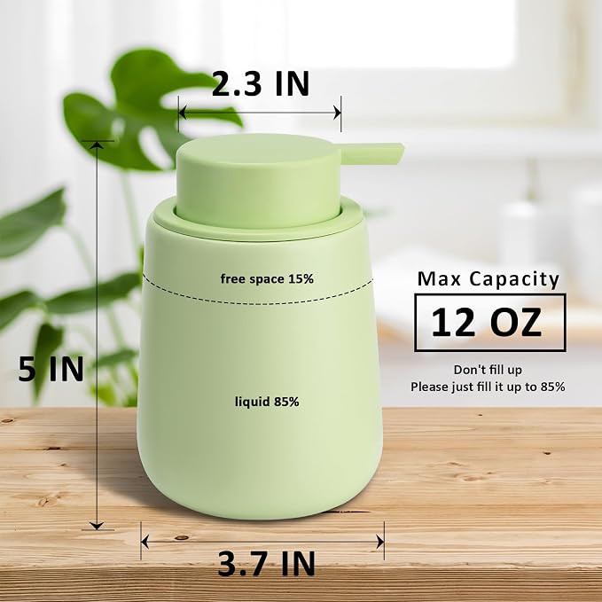 Soap Dispenser Ceramic with Easy-to-Press Pump Hand Lotion Liquid Dispenser - Image 6
