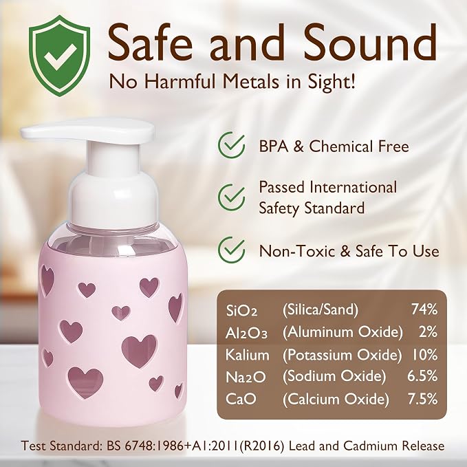 SoCal Suds & Company Foaming Hand Soap Dispenser Glass, Liquid Soap Pump - Image 8