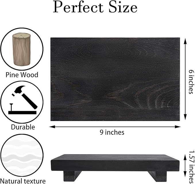 Bathroom Counter Organizer Wood Pedestal Stand Farmhouse Decorative Tray Soap - Image 7