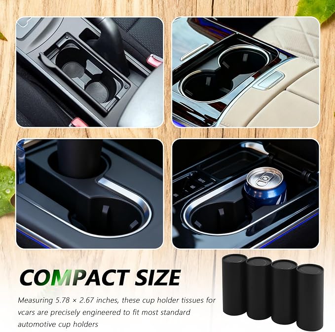 4PCS Car Tissue Holder, Pull Out Minimalist Car Tissues Cylinder - Image 7