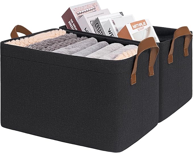 CHICVITA Large Storage Bins for Clothes and Toys, 16 " L x 11" W x 9 " H by CHICVITA