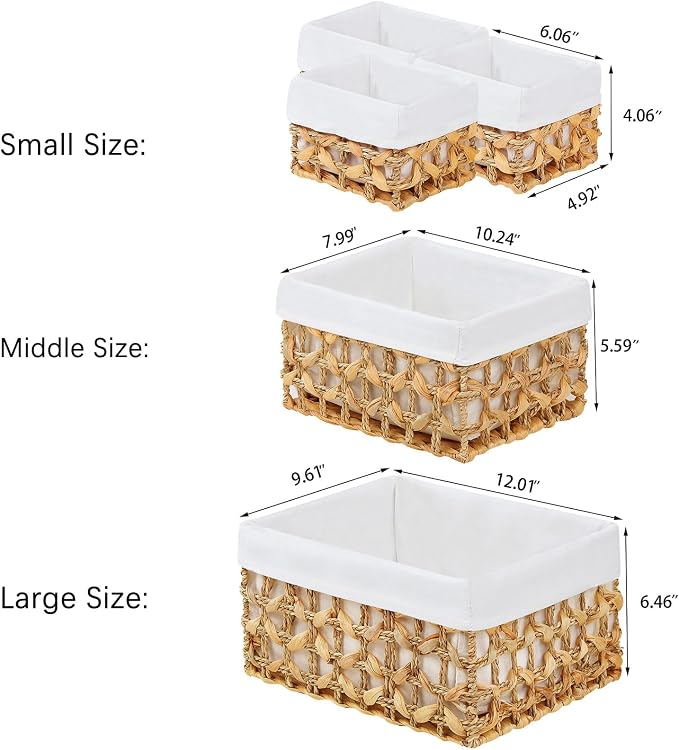 Vagusicc Wicker Storage Basket, Rectangular Wicker Baskets - Image 2