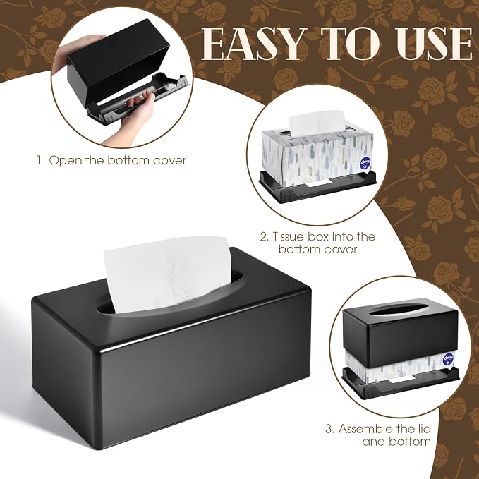 Tissue Box Cover, Rectangular Facial Tissue Holder - Image 7