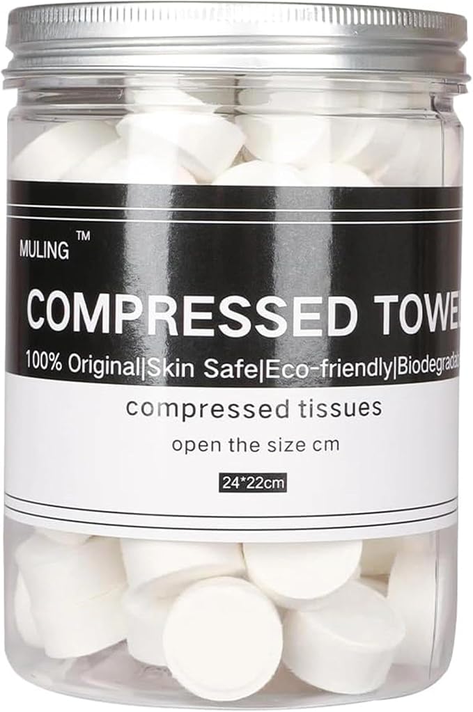 Canned 100 PCS Compressed Towels Portable Mini Compressed Coin Tissue by MULING