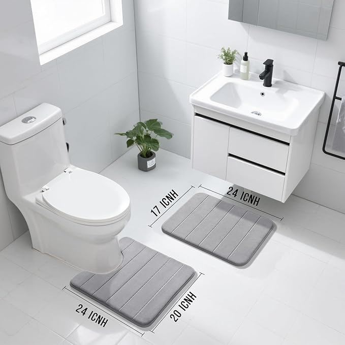 Yimobra U-Shaped Toilet Bath Mat Set 2 Piece - Image 2