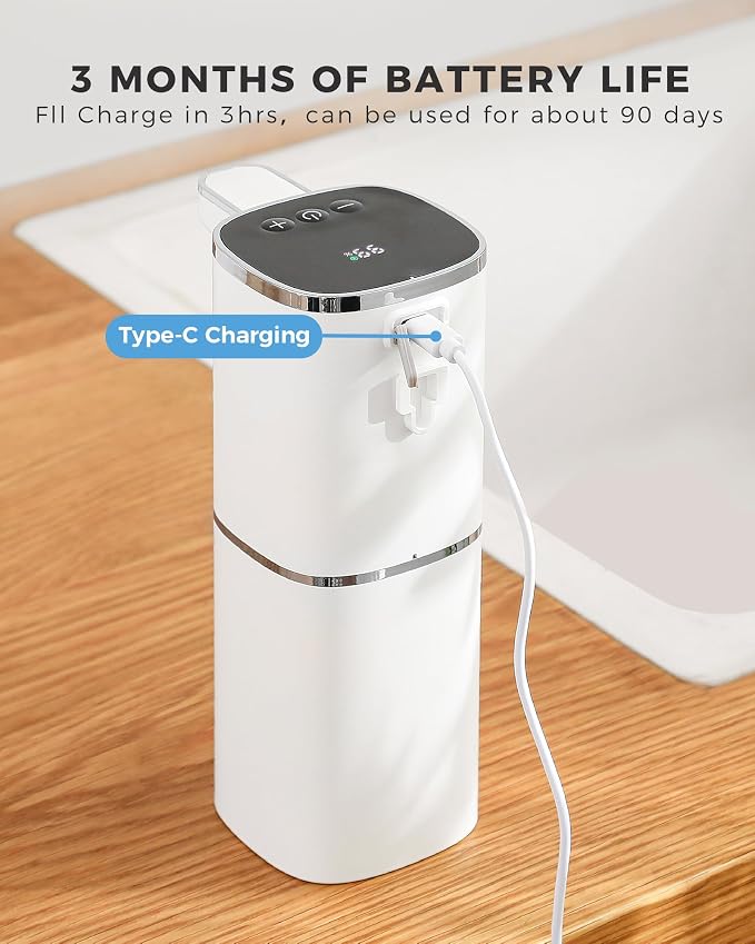 Automatic Foaming Soap Dispenser, 13.5oz/400mL, USB Rechargeable, 9-Adjustable - Image 5