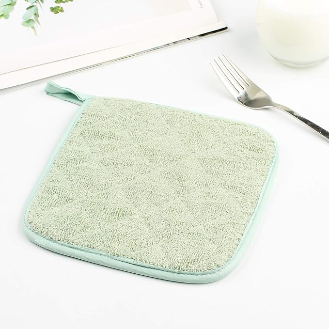 100% Cotton Kitchen Everyday Basic Terry Pot Holder Heat Resistant Coaster - Image 8