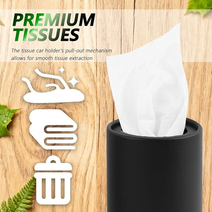 4PCS Car Tissue Holder, Pull Out Minimalist Car Tissues Cylinder - Image 3