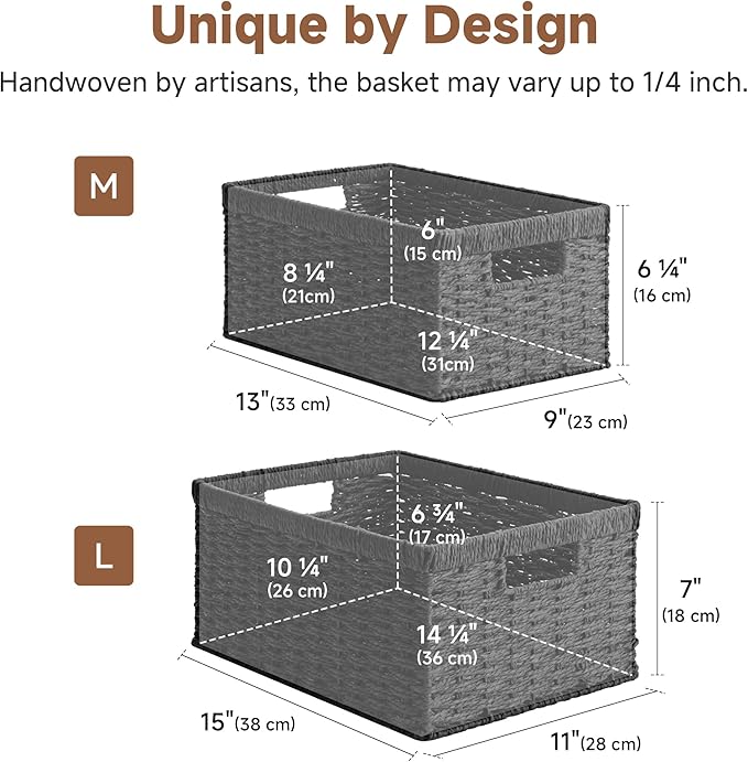 StorageWorks Wicker Storage Baskets - Image 2