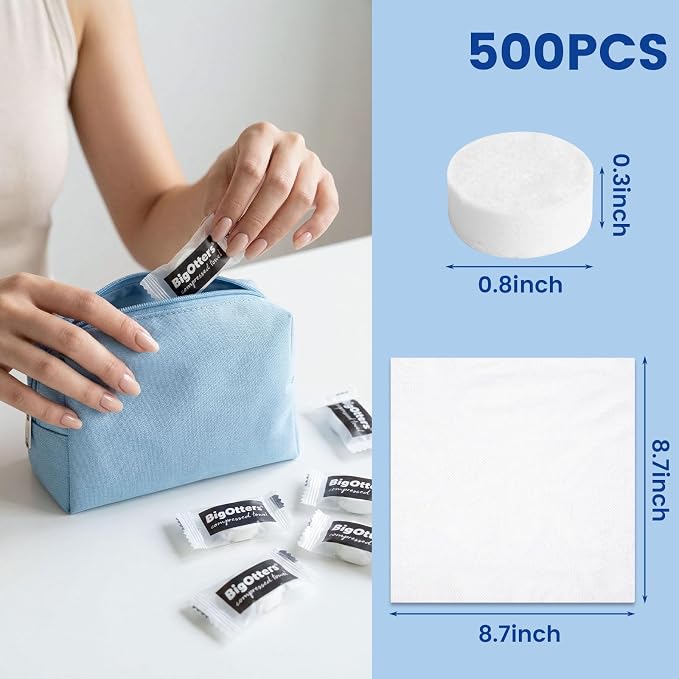 BigOtters 500PCS Compressed Towels, Bulk Disposable Towels - Image 2