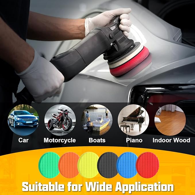 6 PCS Buffing Polishing Pads, 7 Inch Buffing Pads Compound Buffing Sponge Pads - Image 7