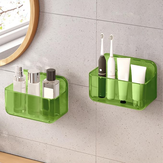 CGBE 2 Packs Cabinet Door Organizer, Acrylic Adhesive Shelf Wall Mounted Storage by CGBE