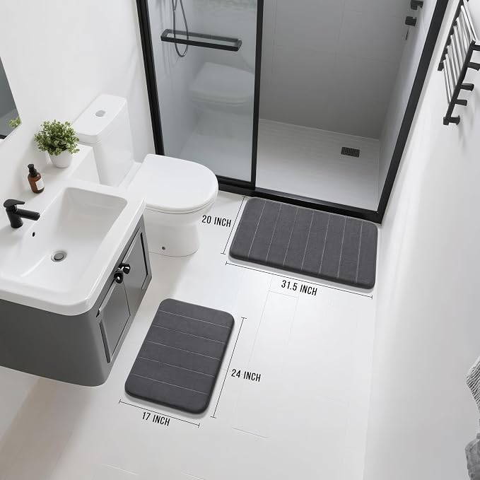 Yimobra Memory Foam Bathroom Rugs Sets 2 Piece - Image 2
