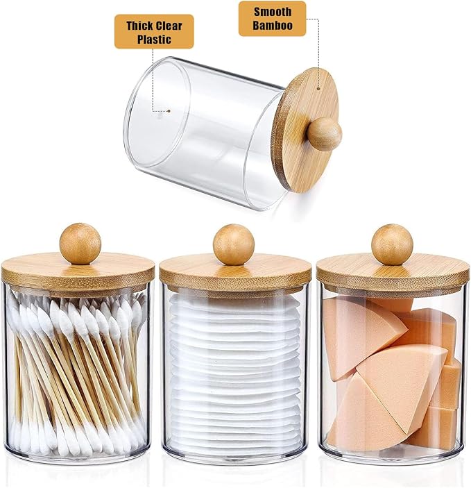 3PCS Acrylic Qtip Dispensers Holders - Image 4