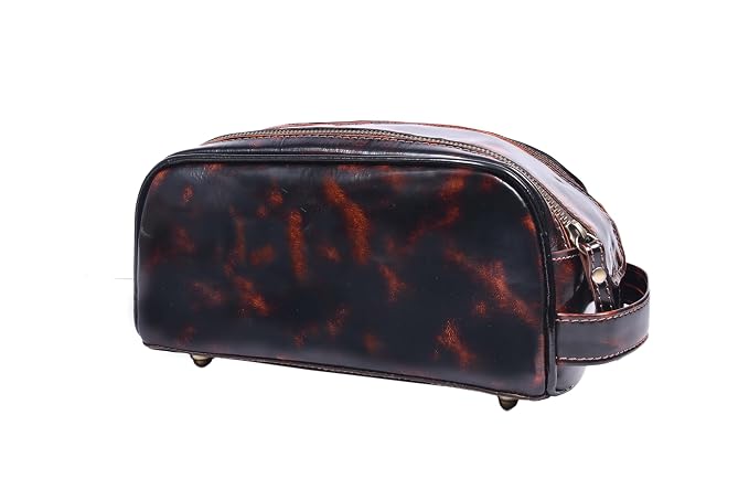 10" Premium Leather Toiletry Travel Pouch by AARONLEATHERGOODS%C2%AE