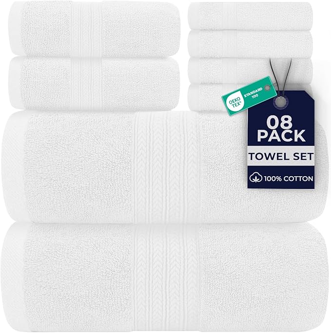 DAN RIVER 8 PC Luxury Bath Towels by DanRiver