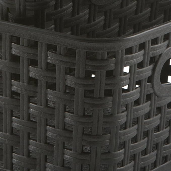 Black Plastic Weave Storage Baskets - Image 3