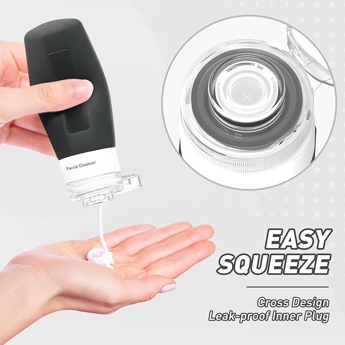 Redfly Travel Bottles for Toiletries, 3oz Tsa Approved Travel Size Containers - Image 3