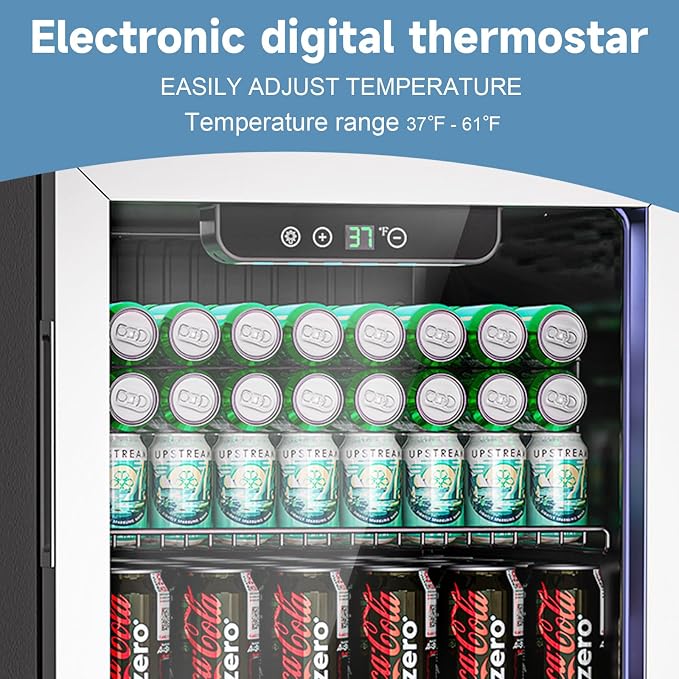 3.1 Cu.ft Beverage Refrigerator Cooler, 110 Can Mini Fridge - Image 4