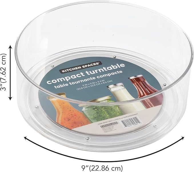 Kitchen Spaces Compact Lazy Susan Organizer, Fridge or Cabinet Turntable Shelf - Image 5