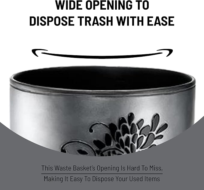 Zahari Home 2pc Erica Bathroom Decor Set Waste Basket - Image 5