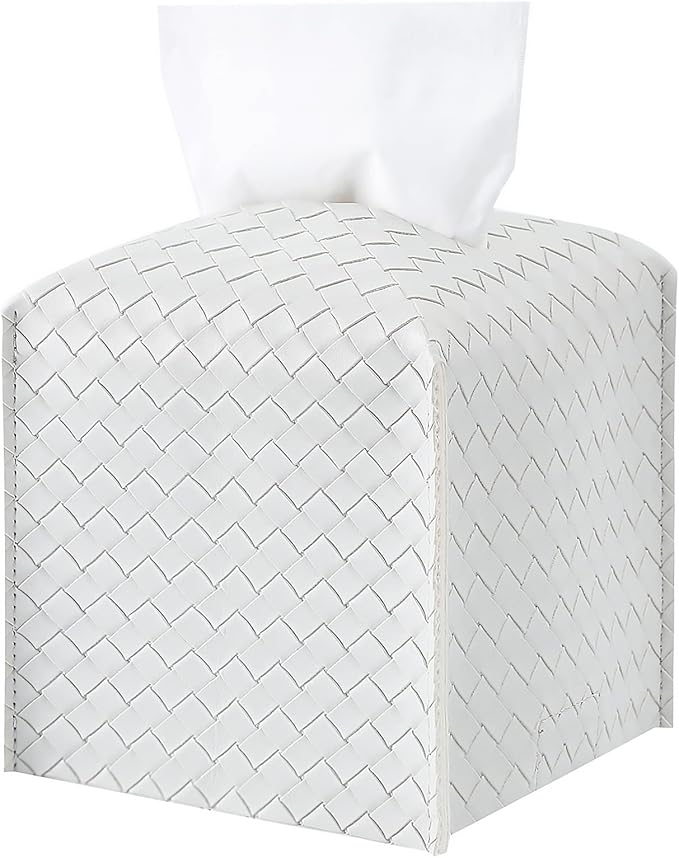 Tissue Box Cover PU Leather Tissue Holder Square Facial Tissue Case Facial by zoocatia