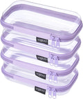 YQBRA 4 Pack Clear Hard Shell Zipper Case, See-Through Hard Plastic Organizer by Unknown
