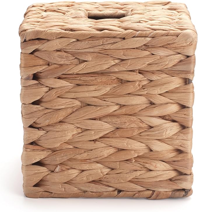 Tissue Box Cover Square, Rattan Tissue Box Holder -Boho Decorative Woven Facial - Image 7