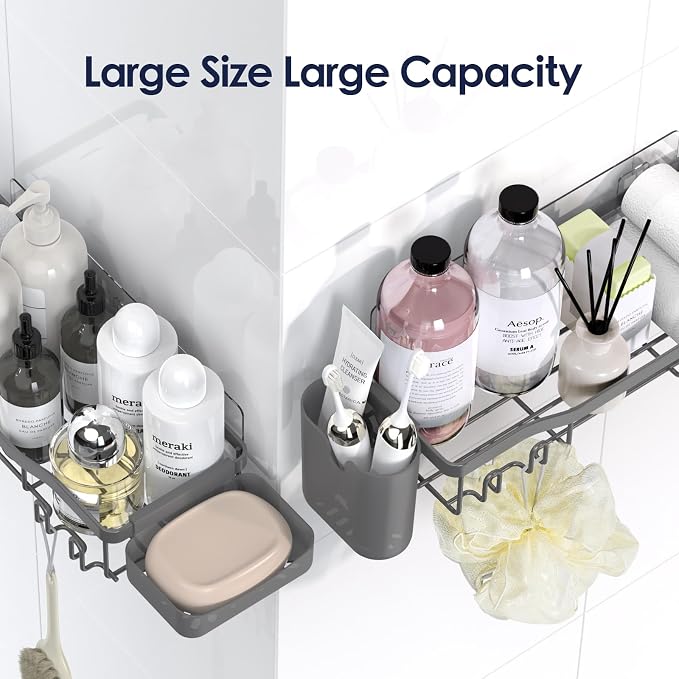 Shower Caddy Adhesive Shower Organizer 8-Pack, Rustproof Stainless Steel - Image 9