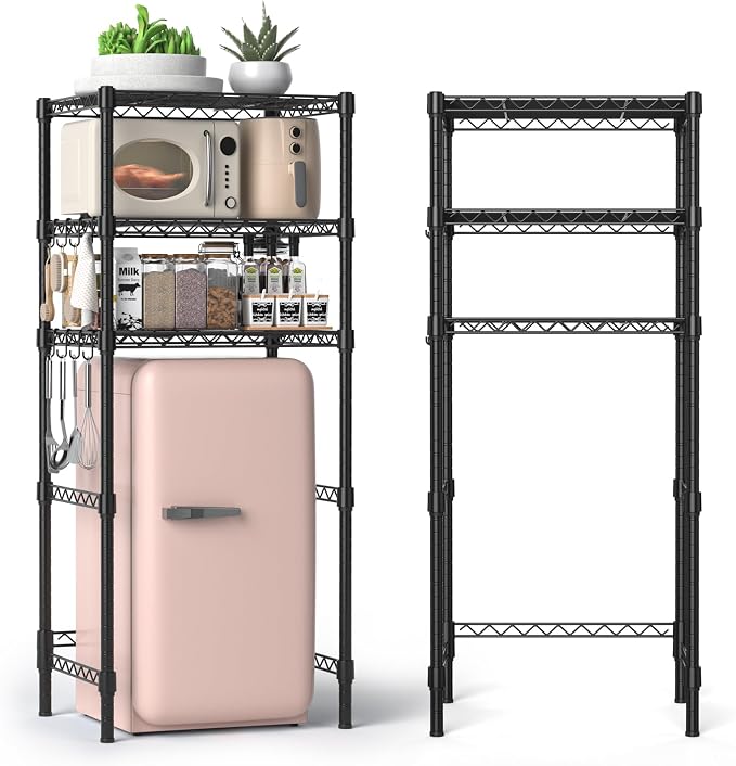 3-Tier Mini Fridge Stand, Adjustable Heavy Duty Storage Shelves, Maximizes - Image 9