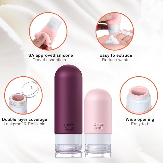 20Pack Travel Bottles for Toiletries, Silicone TSA Approved Travel Size - Image 3
