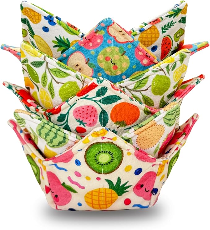 Cotton Microwavable Bowl Cozy ，Set of 6，Microwave-Safe Hot Bowl Holders by Unknown