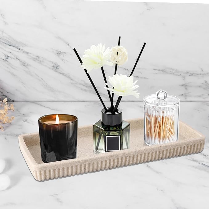 Resin Beige Bathroom Accessories Set 5 Pcs, Lotion Soap Dispenser, Toothbrush - Image 7