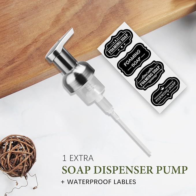 Amolliar Plastic Mason Jar Foaming Soap Dispenser - Image 4
