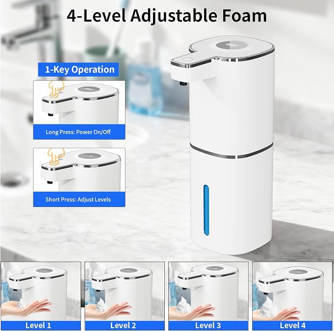 Automatic Foaming Soap Dispenser, Touchless Rechargeable Hand Soap Dispenser - Image 3
