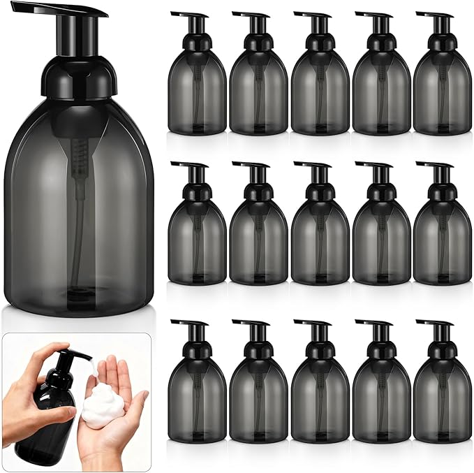 Uiifan 16 Pcs 17 oz Black Foaming Soap Dispenser Refillable Foam Pump Bottle by Uiifan