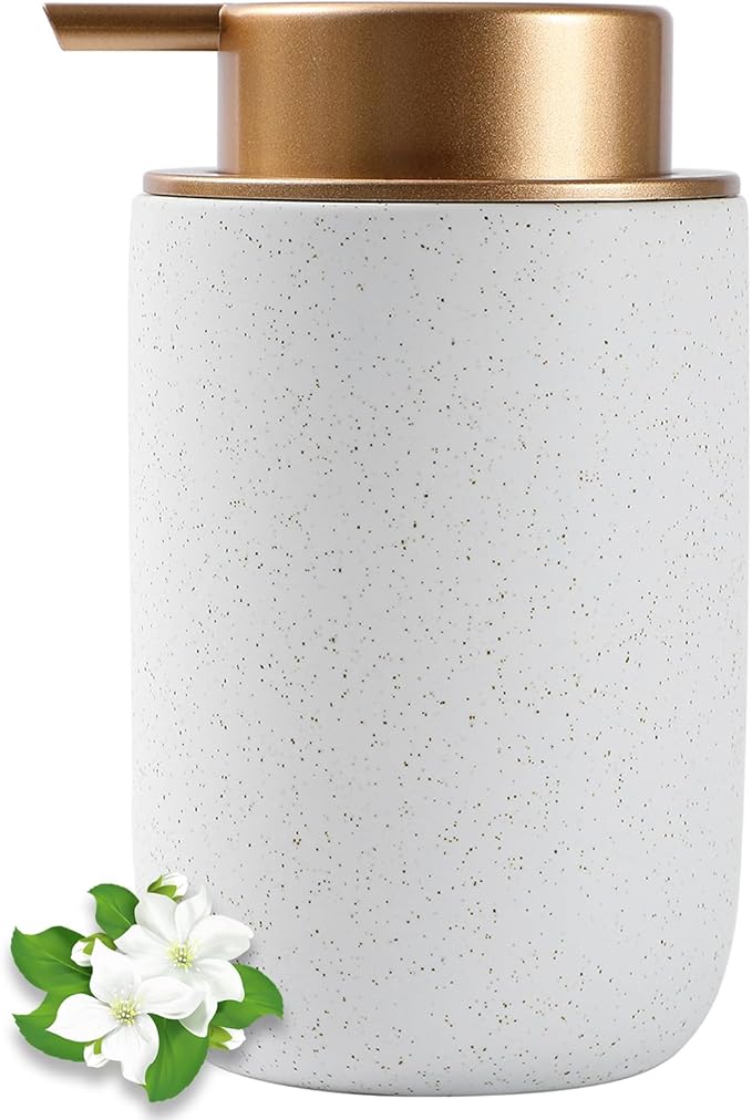 Hand Soap Dispenser for Bathroom Decro, Ceramic Liquid Pump Bottles Refillable by JiatuA