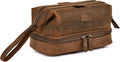LEATHER VILLAGE Genuine Leather Dopp Kit – Large Travel Toiletry Bag by LeatherVillage