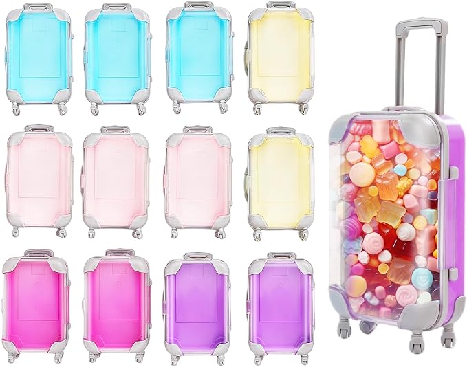 KWHXJ 12 Pack Mini Suitcase Party Favor Gift Box, Empty Mini Luggage Packaging by Unknown