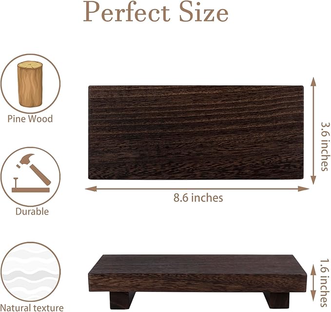 zoocatia Small Wood Tray Pedestal Stand Farmhouse Bathroom Decor Decorative - Image 5