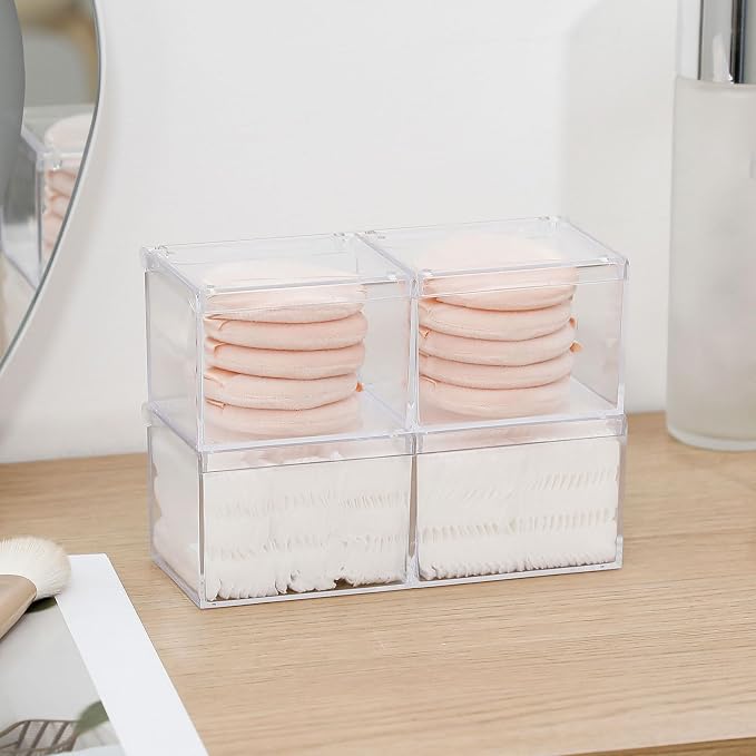 2 Pack Bathroom Container with Divider, Plastic Vanity Storage Canister Jars - Image 8