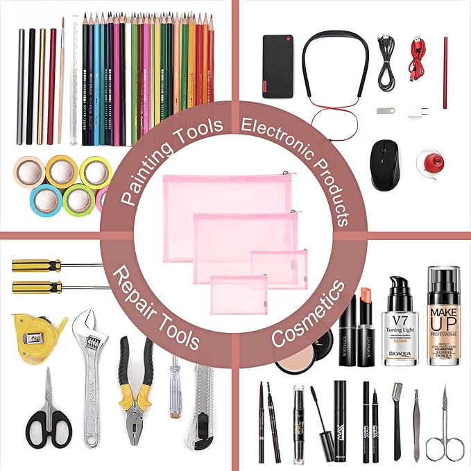 EASYFUN Mesh Pouch, Make up Bag - Image 7